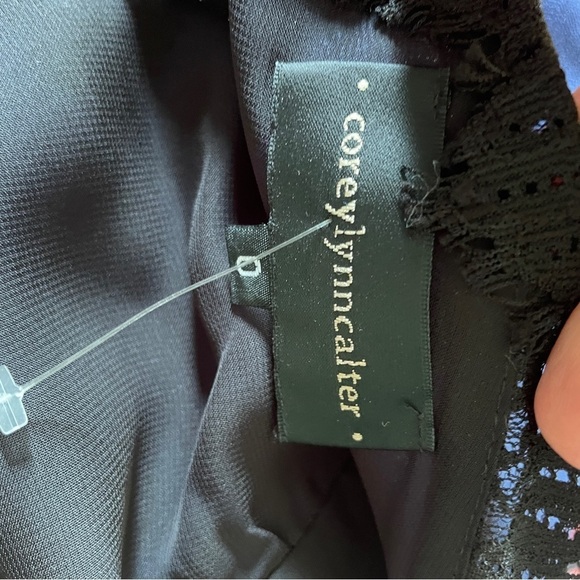 Anthropologie Corey Lynn Calter Blue & Black Polka Dot Dress - Picture 9 of 14